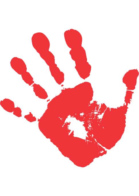 Red Handprint Symbolizing Missing or Murdered Indigenous People